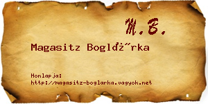Magasitz Boglárka névjegykártya